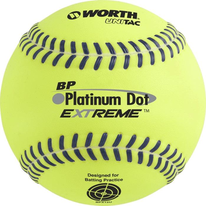 High-Quality Worth Super Platinum Dot Extreme Batting Practice Softballs BPX12U