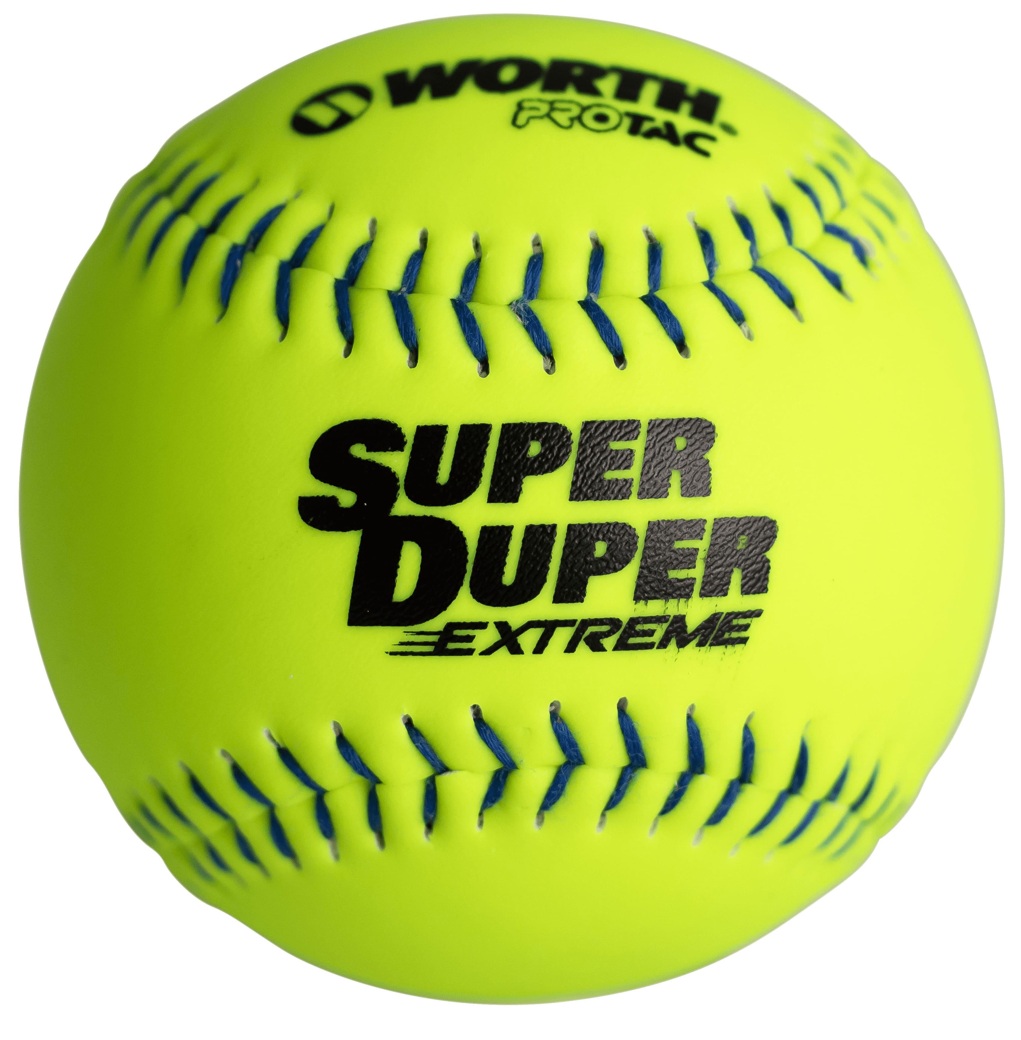 High-Quality Worth Super Duper Extreme Blue Stitch 44/375 11″ Slowpitch Softballs