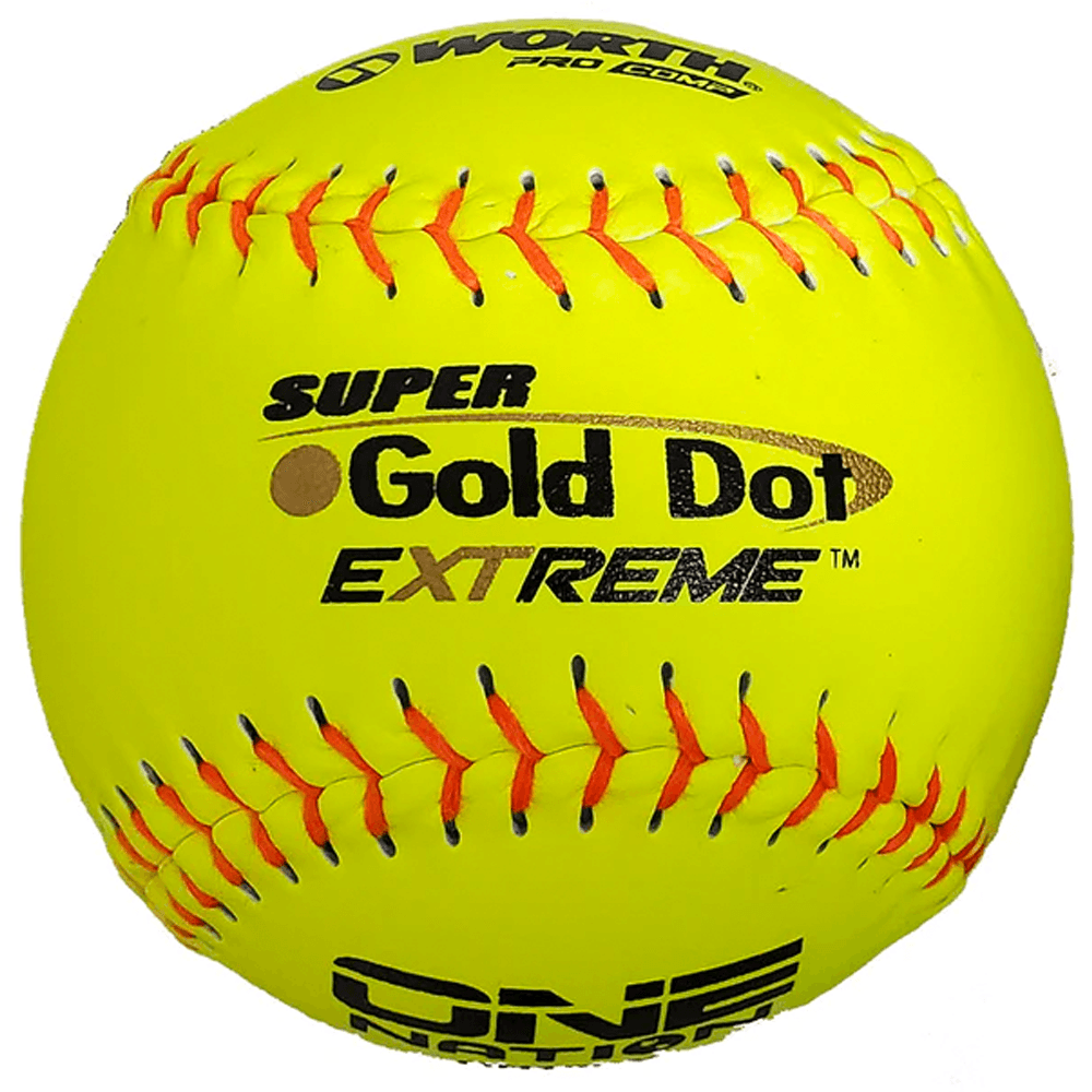 High-Quality Worth Super Gold Dot Extreme 44/325 One Nation 12″ Slowpitch Softballs – ON12CY