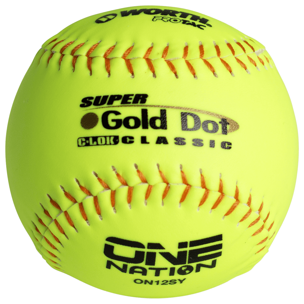 High-Quality Worth Super Gold Dot Extreme Classic M One Nation 12″ Slowpitch Softballs – ON12SY